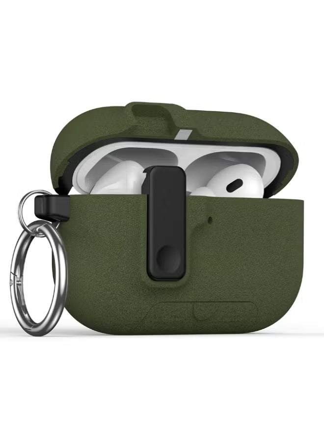 أكاليكس جراب حماية متين وصلب مزود بقفل أمان لسماعات AirPods Pro 3 من الجيل الثالث من Apple - أخضر - Image 1